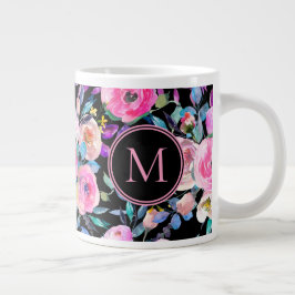 Mooie Waterverf Flowers Grote Koffiekop