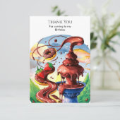 Mooie Waterverf Fontein Chocolade Verjaardag Bedankkaart (Staand voorkant)
