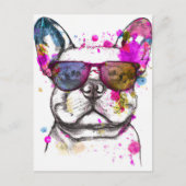 Mooie Waterverf Franse Bulldog Briefkaart (Voorkant)