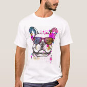 Mooie Waterverf Franse Bulldog T-shirt (Voorkant)
