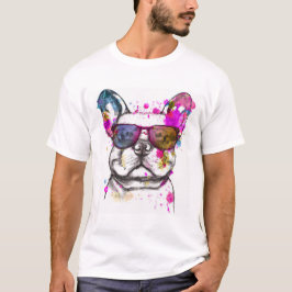 Mooie Waterverf Franse Bulldog T-shirt