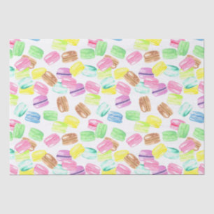 Mooie Waterverf Franse Macaroon Macaron Patroon Tissuepapier