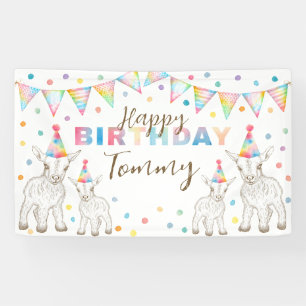 Mooie waterverf geiten verjaardagsfeest banner