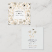 Mooie Waterverf Gele Grijze papaver Vierkante Visitekaartje (Voorkant / Achterkant)