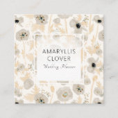 Mooie Waterverf Gele Grijze papaver Vierkante Visitekaartje (Voorkant)