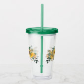 Mooie Waterverf Gele Zonnebloem Bloemen Acryl Drinkbeker (Rechts)