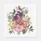 Mooie Waterverf geverfde bloemen Servet (Voorkant)