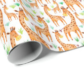 Mooie Waterverf Giraffe Baby of Kind Cadeaupapier (Rol Hoek)