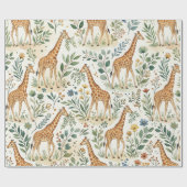 Mooie Waterverf Giraffe Patroon Cadeaupapier (Vlak)