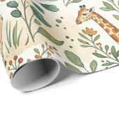 Mooie Waterverf Giraffe Patroon Cadeaupapier (Rol Hoek)