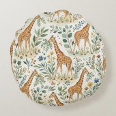 Mooie Waterverf Giraffe Patroon Rond Kussen (Achterkant)
