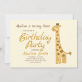 Mooie Waterverf Giraffe Verjaardagsuitnodiging Kaart (Voorkant)