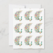 Mooie waterverf groene pauw notitiekaartje (Achterkant)