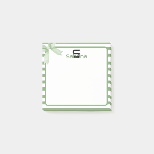 Mooie waterverf groene strik strepen post-it® notes (Voorkant)