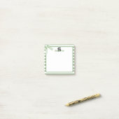 Mooie waterverf groene strik strepen post-it® notes (Op bureau)