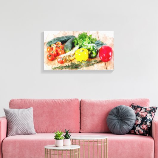 Mooie Waterverf groenten op Canvas Afdruk (Insitu (Woonkamer))