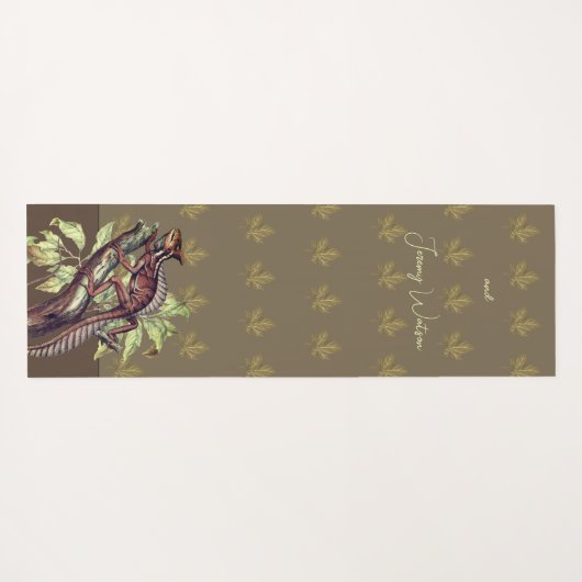 Mooie waterverf hagedis op blauw groen yogamat (Achterkant (horizontaal))