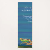 Mooie waterverf hagedis op blauw groen yogamat (Voorkant)