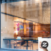 Mooie Waterverf hallo Anemone Raamsticker (Cafe Raam)