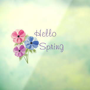 Mooie Waterverf hallo Anemone Raamsticker