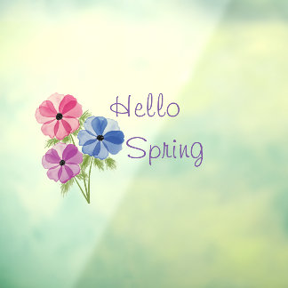 Mooie Waterverf hallo Anemone Raamsticker