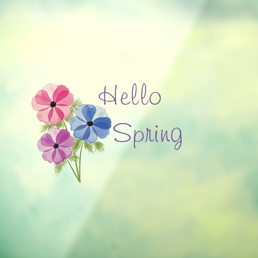 Mooie Waterverf hallo Anemone Raamsticker (Vel 3)