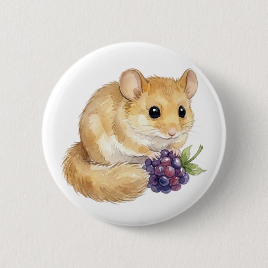 Mooie Waterverf Hamster Knop Ronde Button 5,7 Cm (Voorkant)