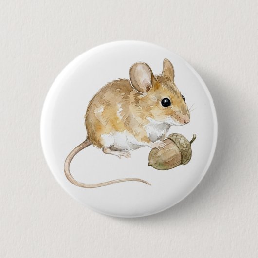 Mooie Waterverf Hamster Knop Ronde Button 5,7 Cm (Voorkant)