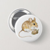 Mooie Waterverf Hamster Knop Ronde Button 5,7 Cm (Voorkant /achterkant)