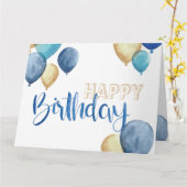 Mooie waterverf Happy Birthday ontwerp Kaart (Gele Bloem)