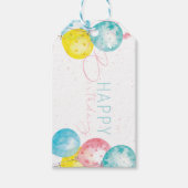Mooie waterverf Happy Birthday Pastel Cadeaulabel (Voorkant)