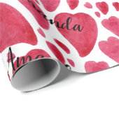 Mooie Waterverf Heart Name Cadeaupapier (Rol Hoek)