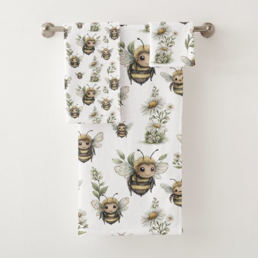 Mooie waterverf hommel ontwerp | Zachte pastel bij Bad Handdoek (Insitu)
