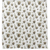 Mooie waterverf hommel ontwerp | Zachte pastel bij Douchegordijn (Voorkant)