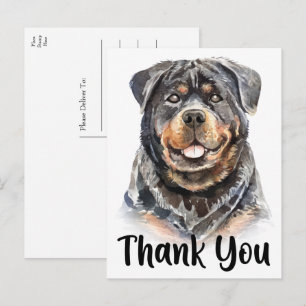 Mooie Waterverf Honden Rottweiler Schattige Hond P Briefkaart