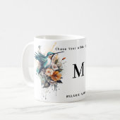 Mooie Waterverf Hummingbird Monogram Naam Koffiemok (Voorkant links)