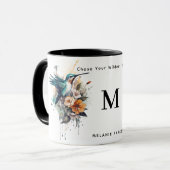 Mooie Waterverf Hummingbird Monogram Naam Mok (Voorkant links)