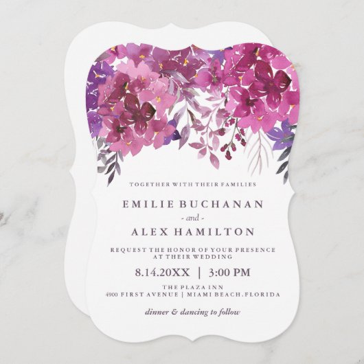 Mooie Waterverf Hydrangeas en Botanische stoffen Kaart (Voorkant / Achterkant)