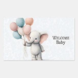 Mooie waterverf illustratie van een baby olifant rechthoekige sticker