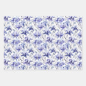 Mooie Waterverf Iris-ventilatorlichte Paarse kunst Inpakpapier Vel (Voorkant 3)