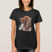 Mooie Waterverf Irish Setter Portrait T-shirt (Voorkant)