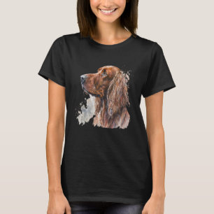 Mooie Waterverf Irish Setter Portrait T-shirt