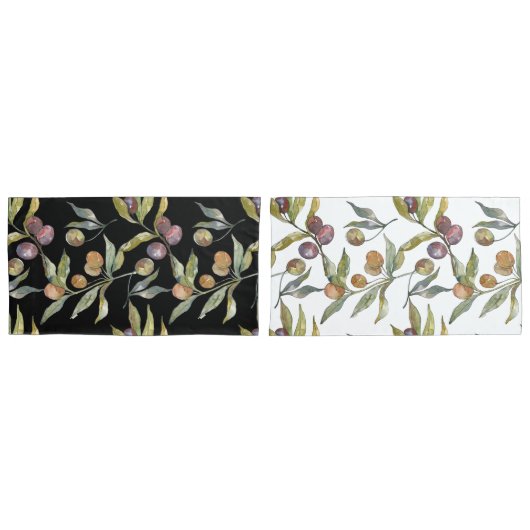 Mooie Waterverf Italiaans olijfmotief Kussensloop (Voorkant-Set)