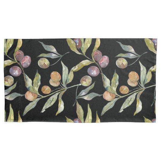 Mooie Waterverf Italiaans olijfmotief Kussensloop (Voorkant-Links)