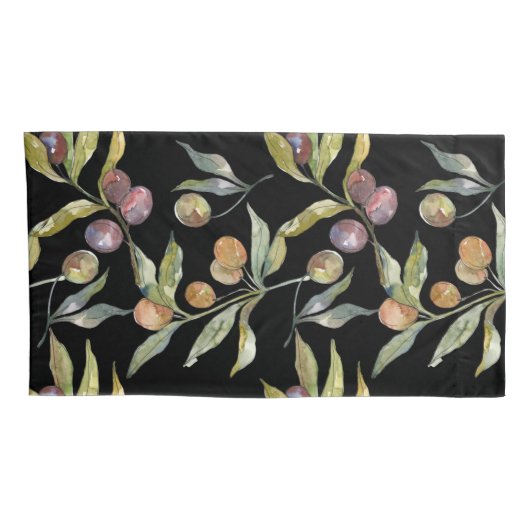 Mooie Waterverf Italiaans olijfmotief Kussensloop (Achterkant-Rechts)