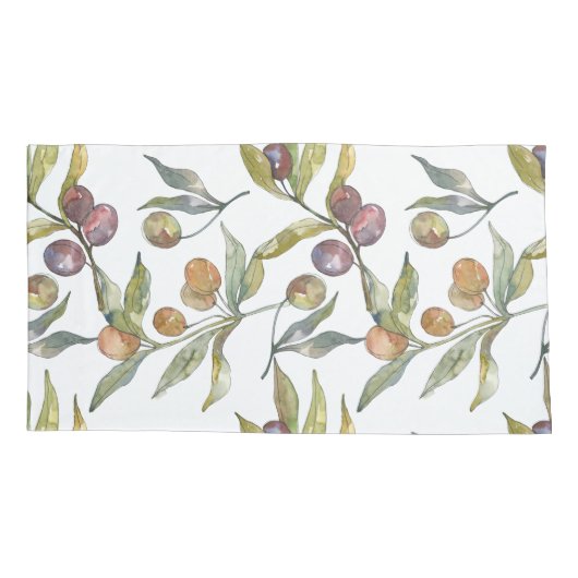 Mooie Waterverf Italiaans olijfmotief Kussensloop (Achterkant-Links)