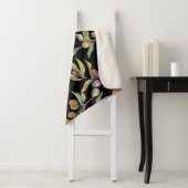 Mooie Waterverf italiaanse olijven patroontje zwar Sherpa Deken (In situ)