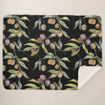 Mooie Waterverf italiaanse olijven patroontje zwar