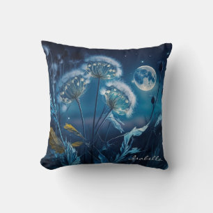 Mooie Waterverf-kaarsen in volle maan blauw Kussen