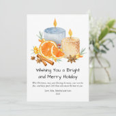 Mooie Waterverf Kaarsen Prettig Kerstfeest Plat Feestdagenkaart (Staand voorkant)